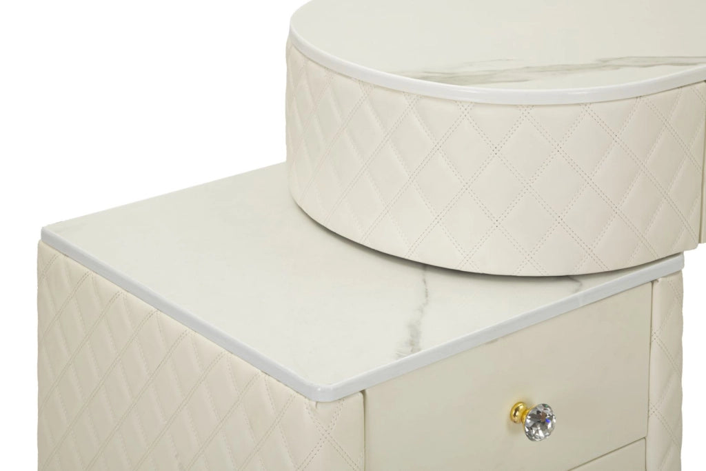 TOELETTA SHARON PANNA C/PUFF CM 120X40X75 (MISURA PUFF Ø36X39)