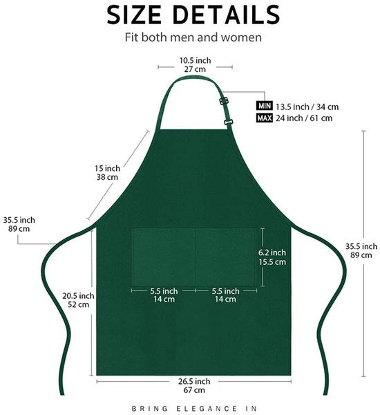 Schort unisex con due tasche in tessuto blu scuro, adattabile, adatto per ristoranti, barbecue, cucine, negozi, pub, bar, caffè e altri locali simili.