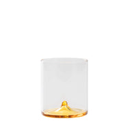 Discobolo Tumbler Set 4 Bicchiere in Vetro Borosilicato Soffiato a Mano Trasparente e Giallo Oro Capacità 34,5 cl Design Elegante Made in Italy