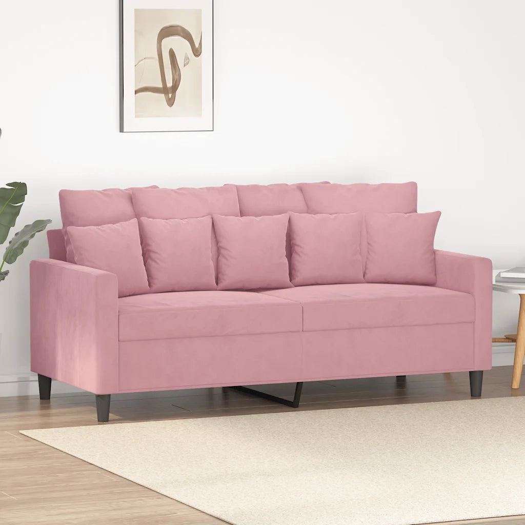 vidaXL Divano a 2 Posti Rosa 140 cm in Velluto