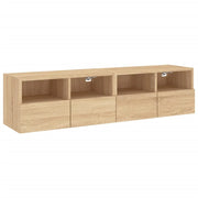 Mobile TV multimediale da parete mensola TV mobile TV sala da pranzo soggiorno camera da letto 2 pezzi rovere Sonoma 60 x 30 x 30 cm legno ingegnerizzato marrone 02_0028999