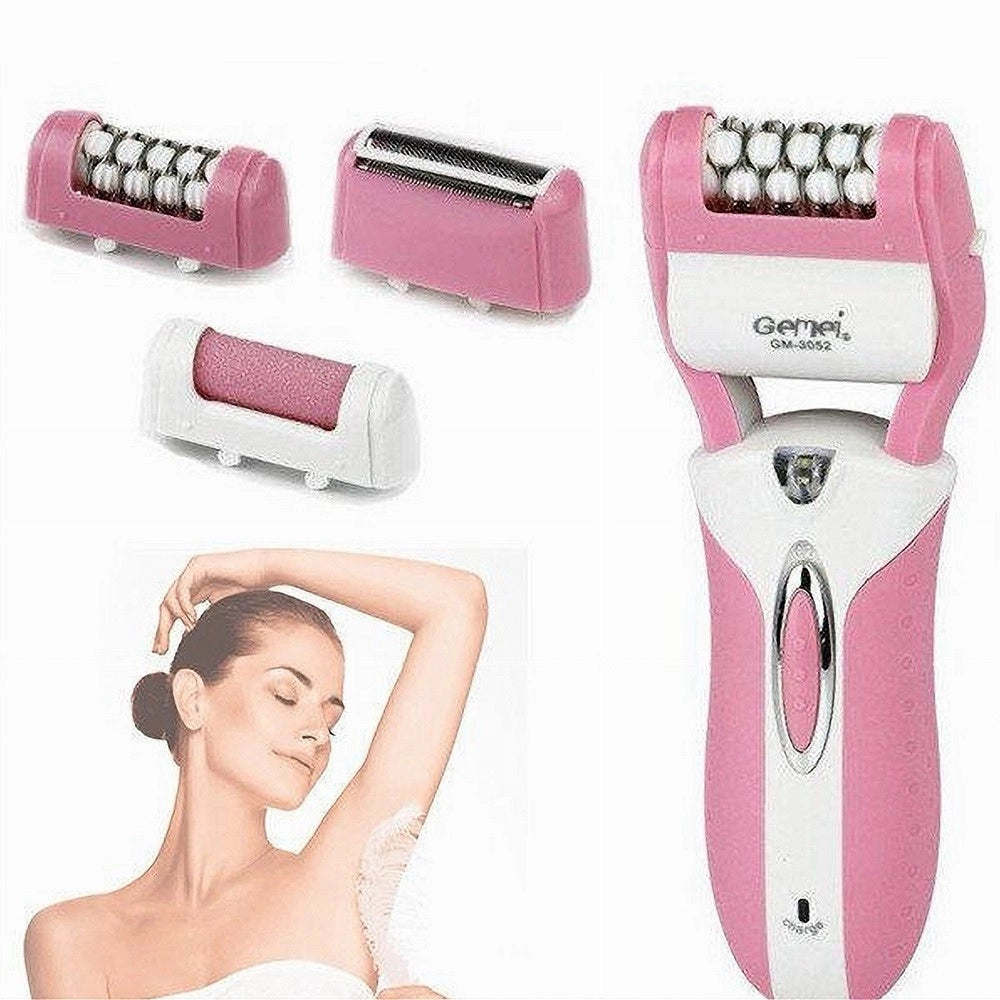 Trade Shop - Epilatore Rasoio Elettrico Ricaricabile 3in1 Donna Corpo Pedicure Lima Gm-3052 -