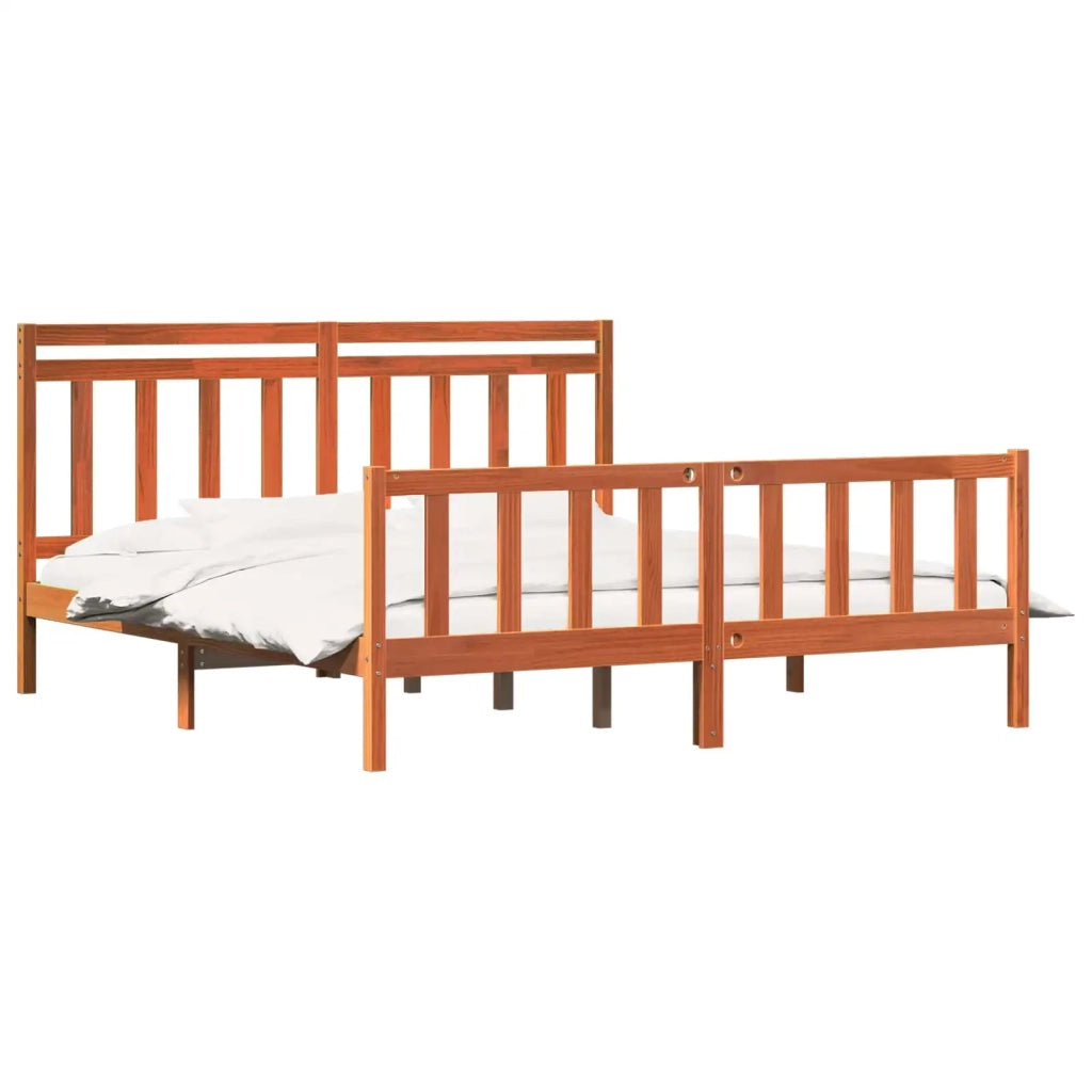 Struttura del letto 2 pcs Marrone cerato 205,5 x 185,5 x 100 cm 3418137