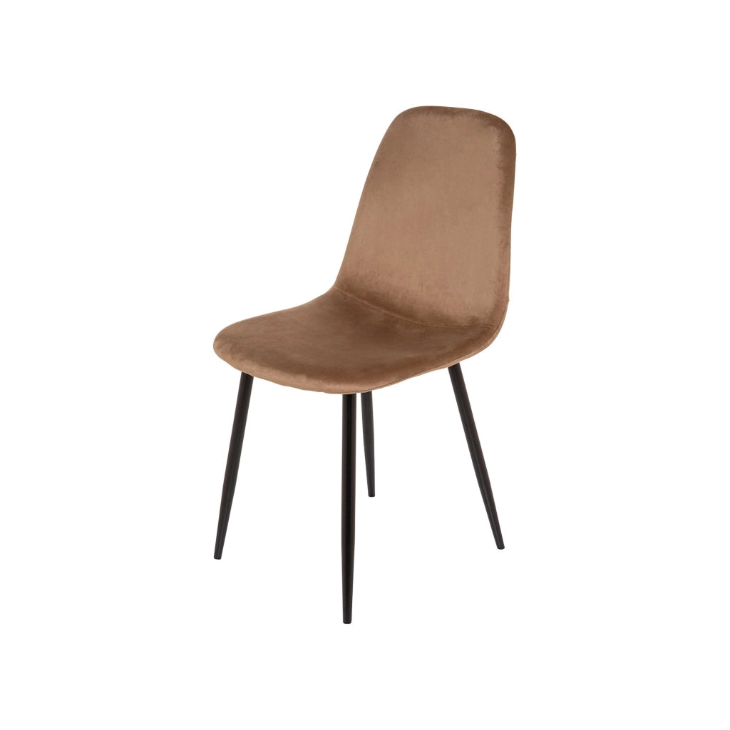 Set di 6 sedie Arter, Poltrona rivestita in velluto, Sedia da pranzo imbottita, Seduta per riunioni, 45x56h87 cm, Beige