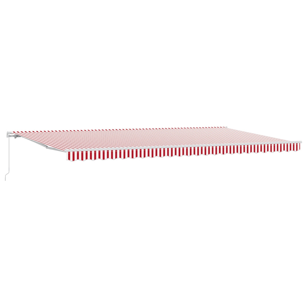 Tenda retrattile manuale a strisce rosse e bianche 600x350 cm