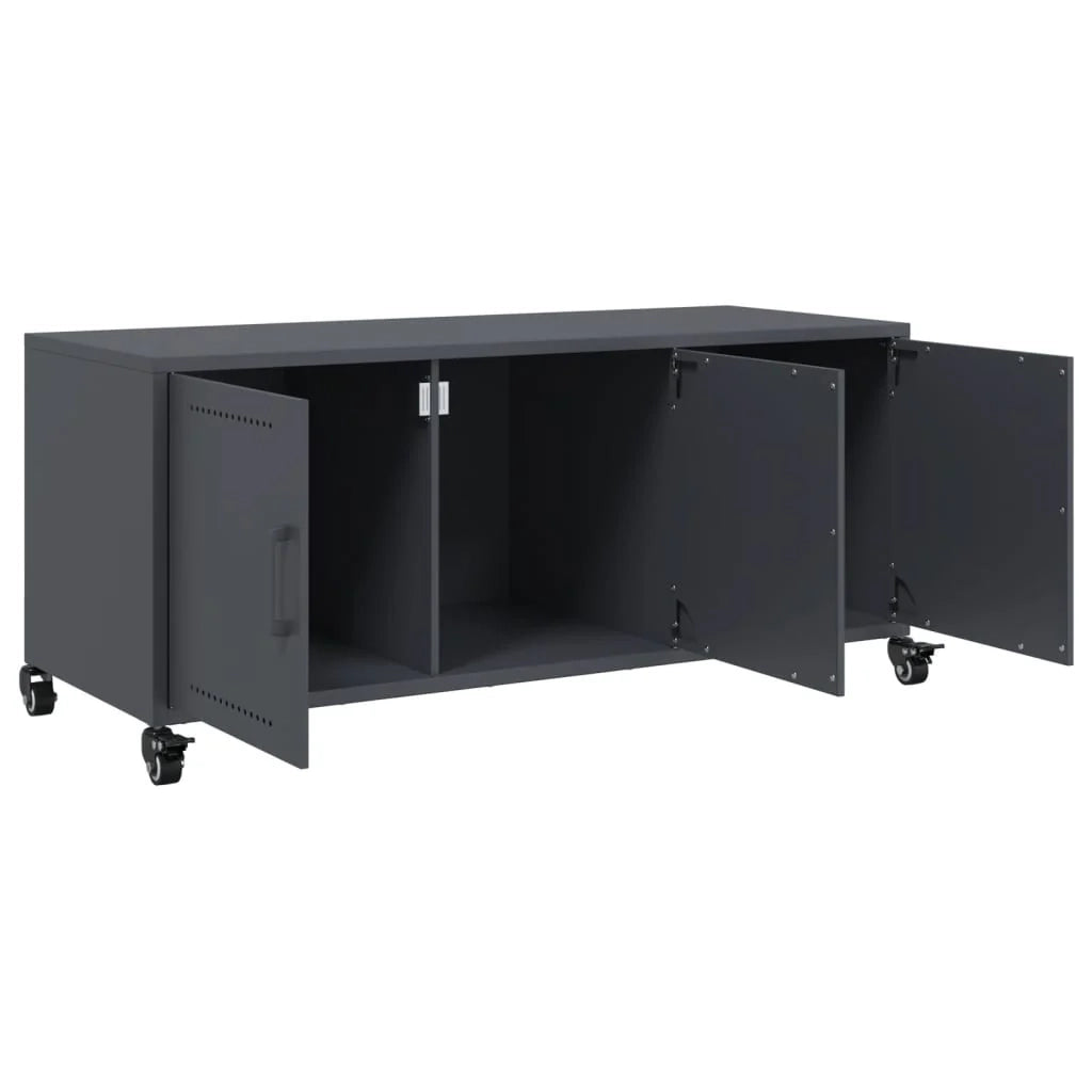 Mobile TV multimediale mensola TV credenza TV sala da pranzo soggiorno camera da letto antracite 100,5 x 39 x 43,5 cm acciaio antracite 02_0026378