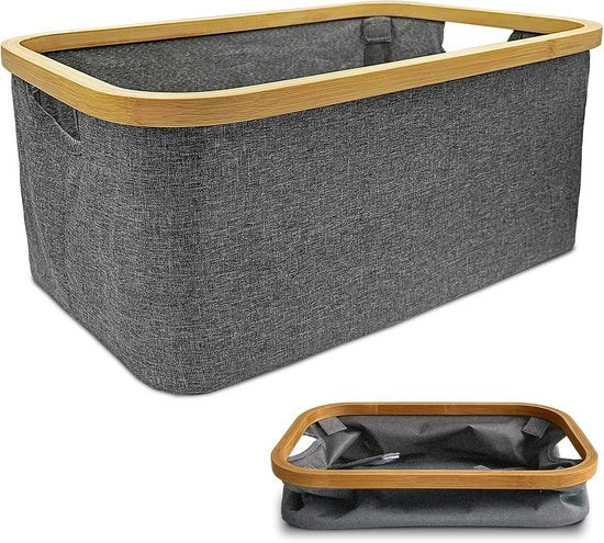 Wastebasket op poging - 50 litri - grigio - tessuto di bambù