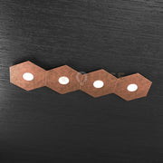 HEXAGON APPLIQUE-PLAFONIERA 4 LUCI FOGLIA RAME 1142-4L-FR