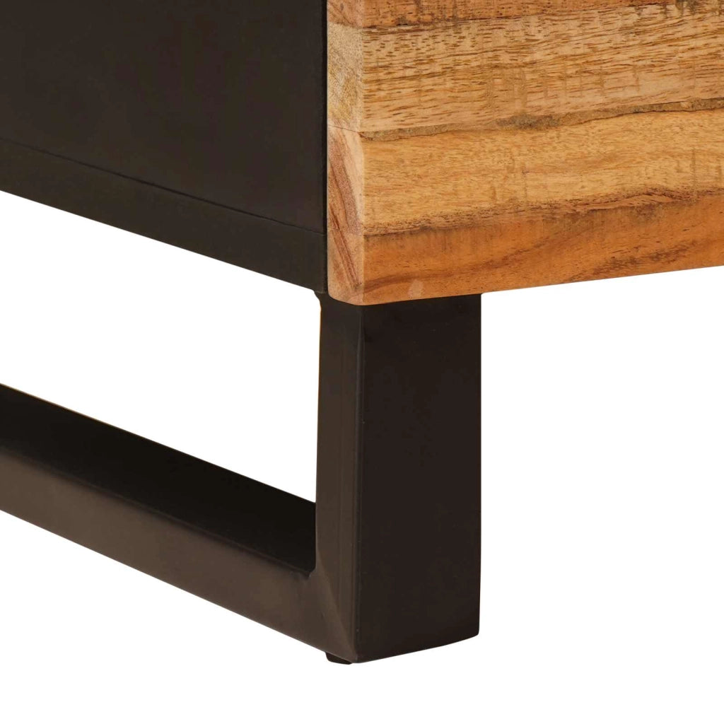 Armadio letto compatto con cassetto 40 x 33 x 46 cm in legno massello di mango marrone 02_0057809