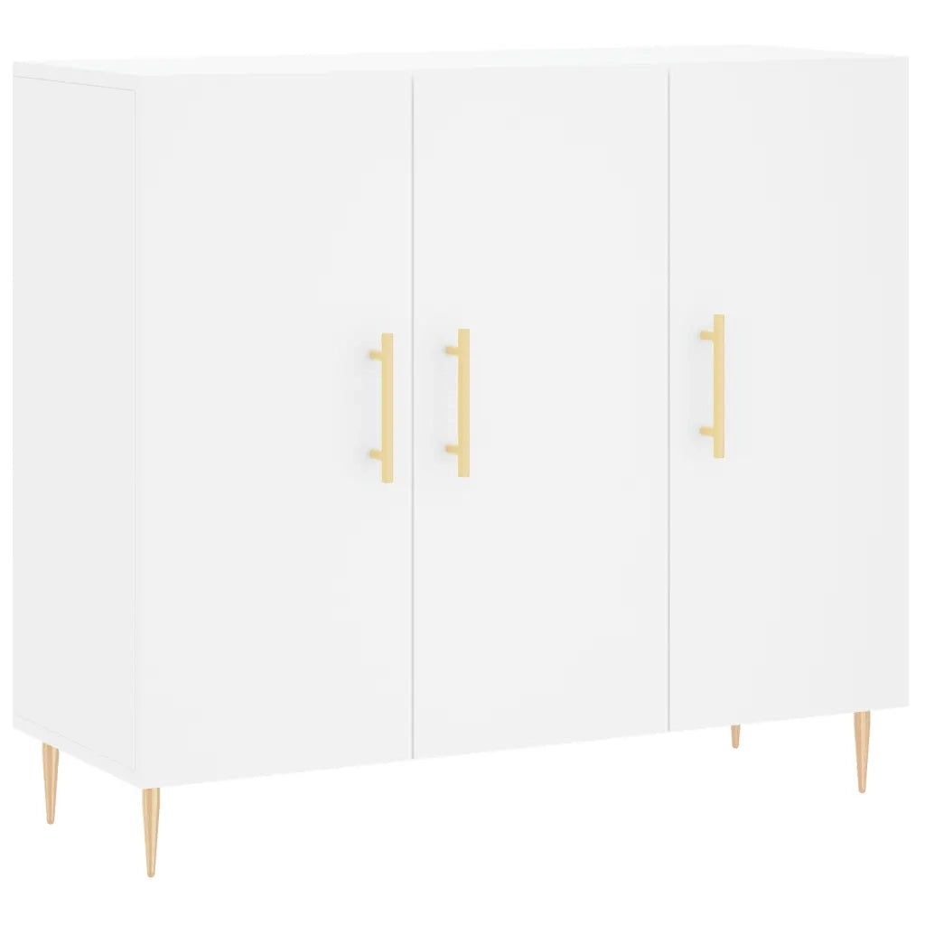 Credenza-Buffet-Armadio da cucina Bianca 90x34x80 cm in Legno Multistrato 120945