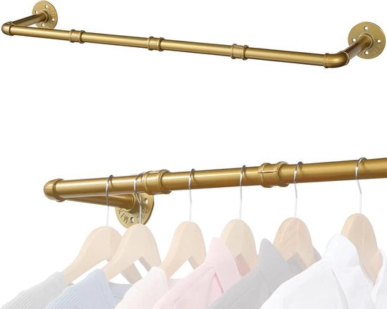 Maniglione vintage a stantuffo - stile industriale - 90 cm - oro
