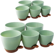 Set di 10 vasi autoirriganti in plastica - diverse misure 12,7-18 cm - per balcone/ufficio/orchidea
