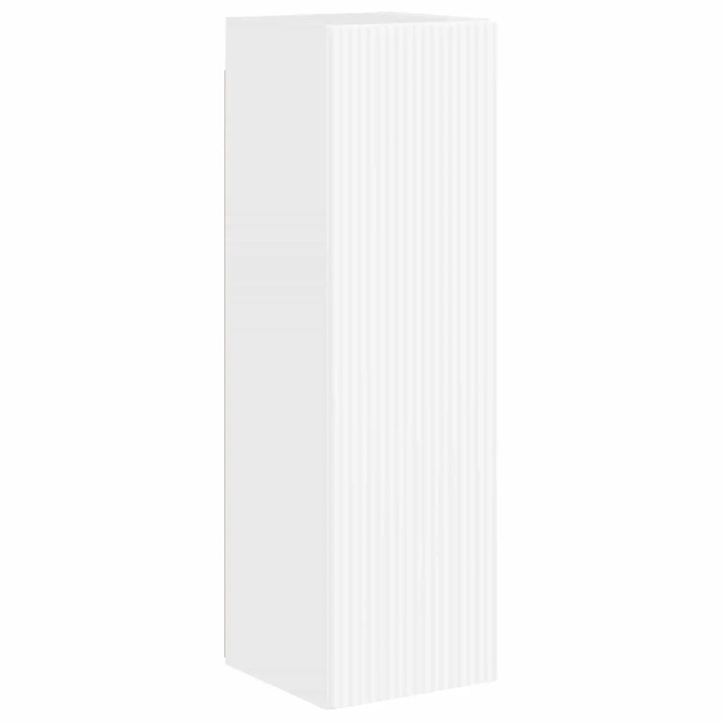 Set mobile TV 4 pcs Bianco Lucido Legno multistrato