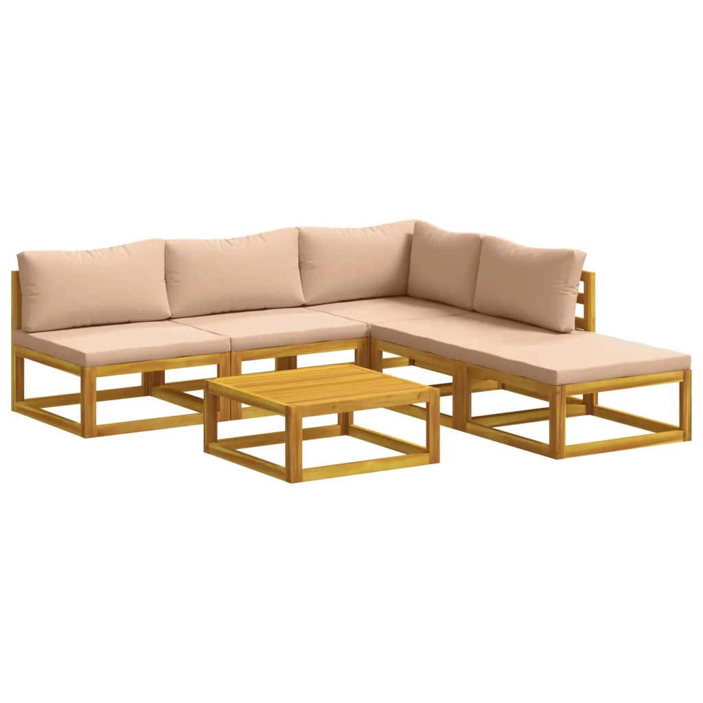 Set di divani 6 pz Naturale Legno di Acacia Massello 3417299