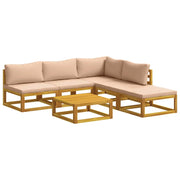 Set di divani 6 pz Naturale Legno di Acacia Massello 3417299