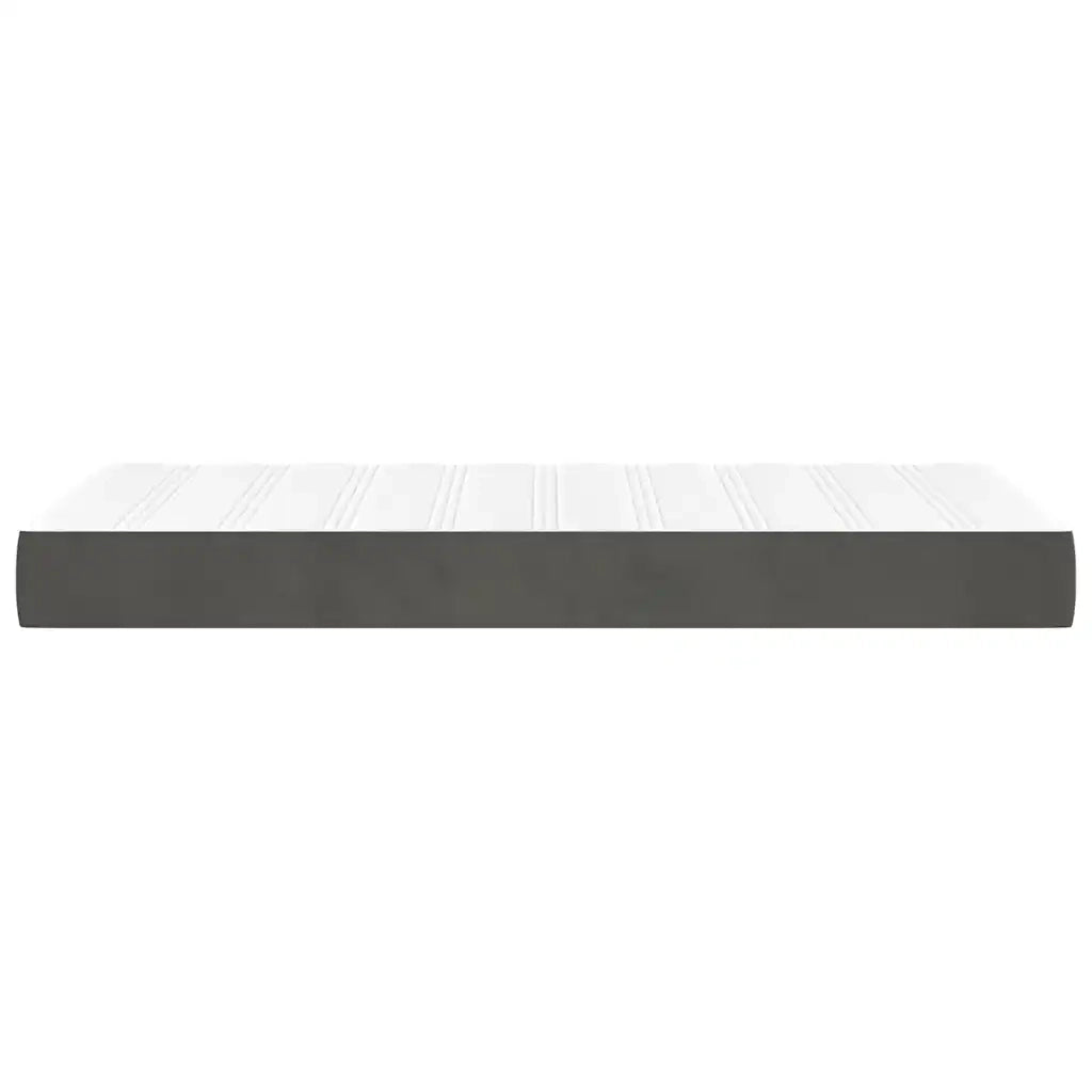 Materasso a Molle Grigio Scuro 100x210x20 cm in Velluto