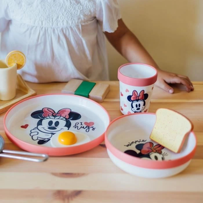 Confezione pasto THERMOBABY MINNIE 2a età - 3 piatti + una tazza + 1 cucchiaio