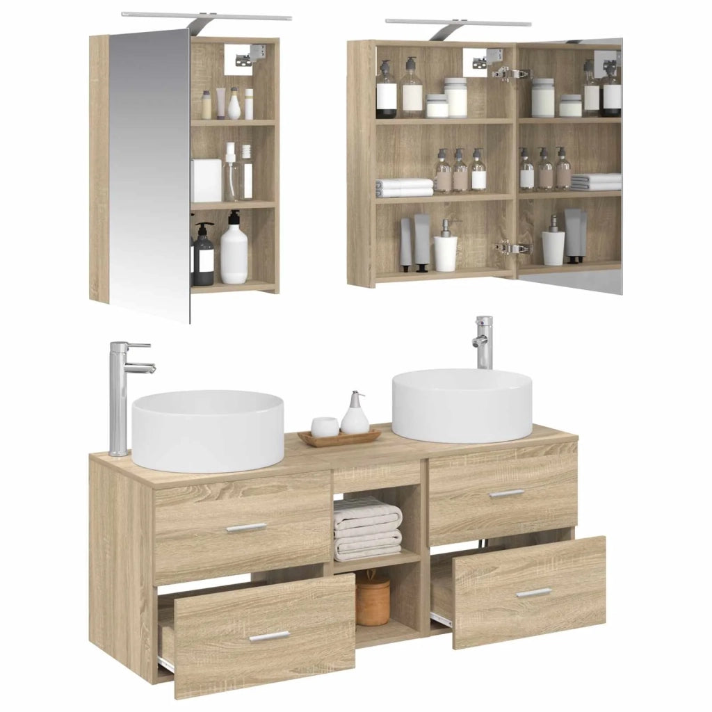 Set di mobili per il bagno 5 pcs Rovere Sonoma 3407073