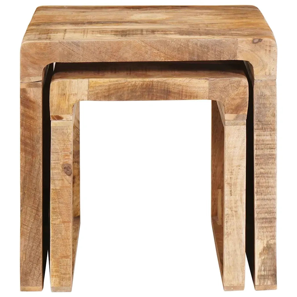 Tavoli da annidamento 2 pcs Marrone Legno di mango massello 4104559