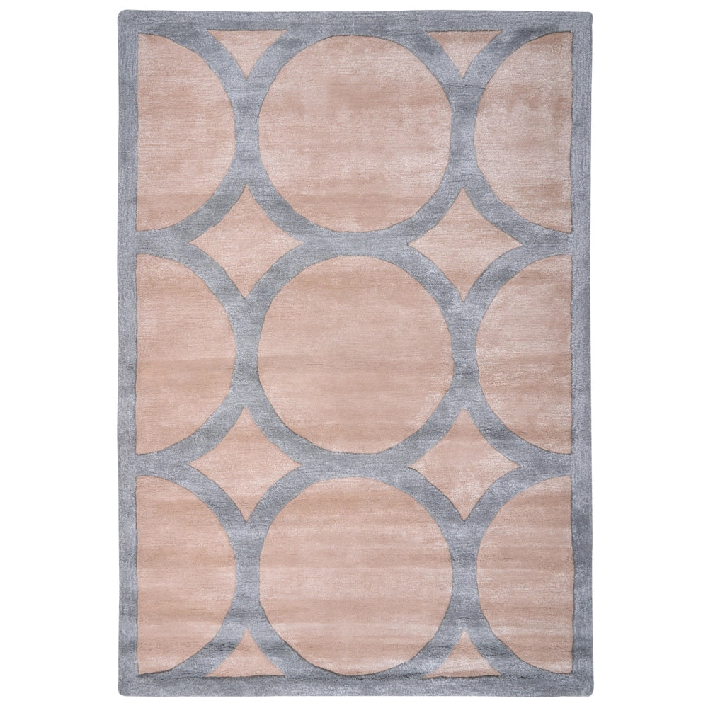 Tappeto Area Beige e Grigio Viscosa e Lana Forma Rettangolare 160 x 230 cm Stile Moderno Glam