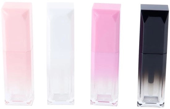 Contenitore per gloss per labbra, 4 pezzi - Bocchette in plastica - Cosmetica DIY - Trucco - Viaggi - Contenuto 4 ml - Dimensioni L2,1 x B2,1 x H8,3 cm