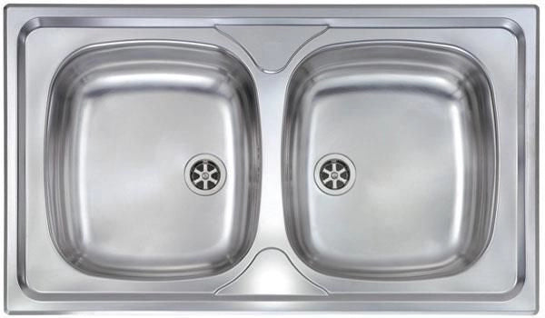 CM Mondial 86 x 50 2V Lavello ad incasso Rettangolare Acciaio inossidabile