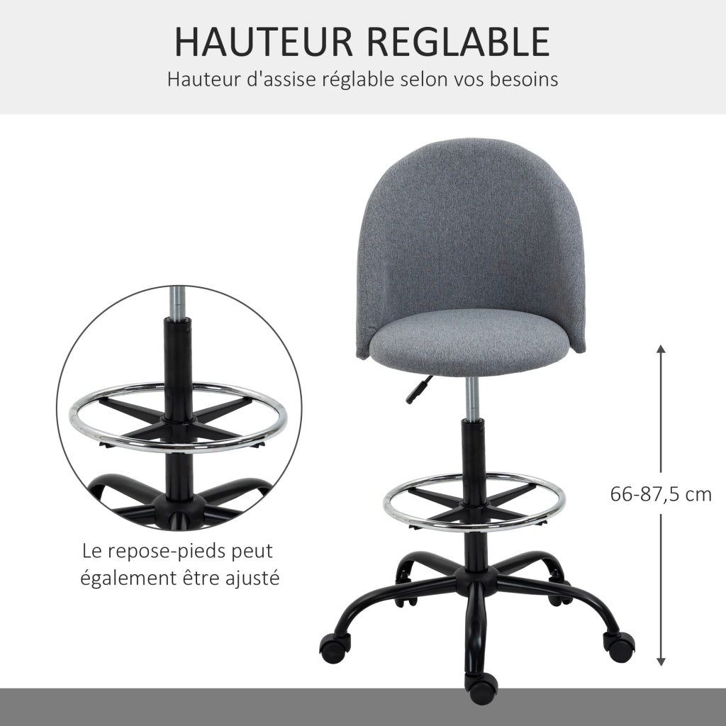 Sedia da ufficio regolabile ¨C Minimal ¨C grigio, 105-125 cm
