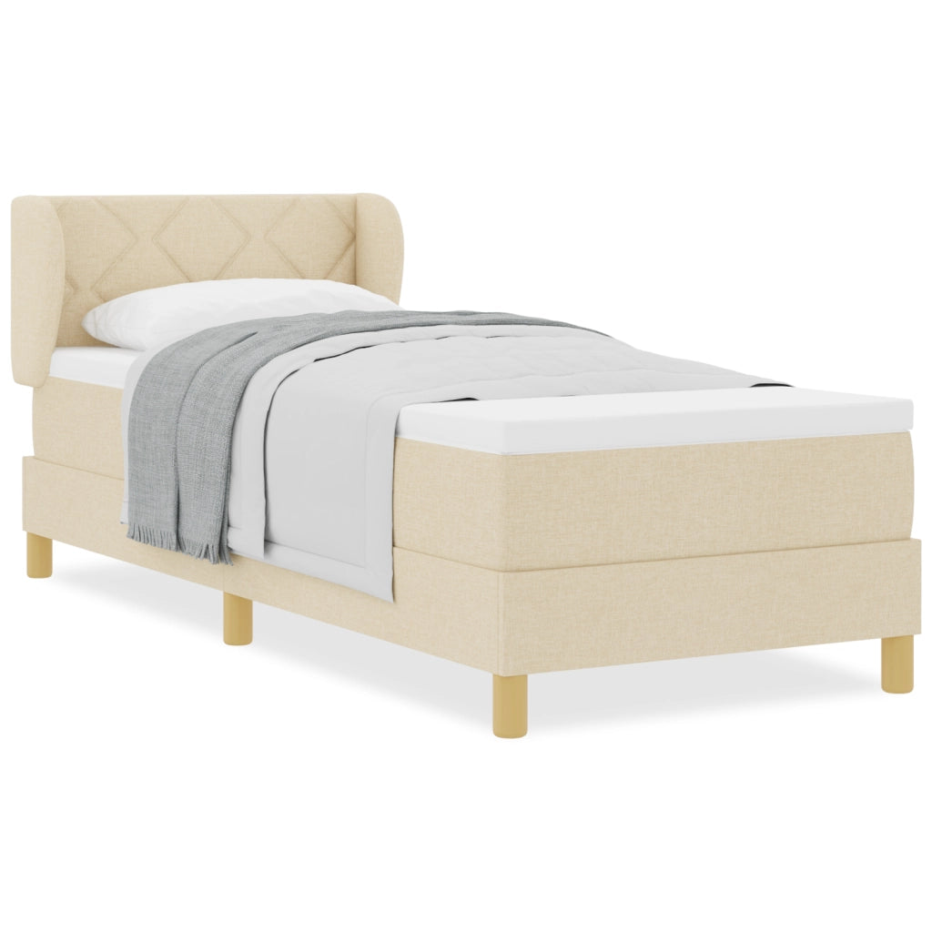 Letto Box Spring con Materasso in Panna - 80x200 cm