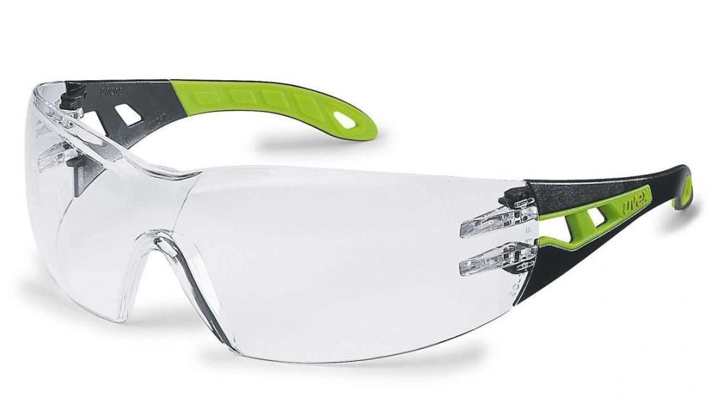Uvex pheos Occhiali di sicurezza Poliossimetilene (POM), Elastomero Termoplastico (TPE) Nero, Verde