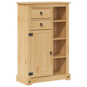 Mobiletto da bagno Corona 70 x 33 x 110 cm capiente stile rustico legno di pino massello finitura miele 02_0057603