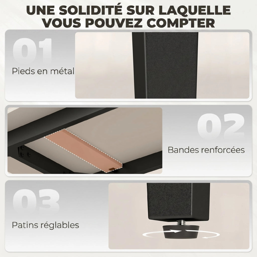 Tavolo da pranzo rettangolare 4 persone ¨C Xylo ¨C piano pietra sinterizzata marrone 130x70x75