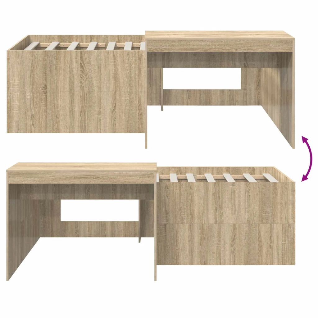 Letto alto per bambini con scrivania Rovere Sonoma 90 x 200 cm