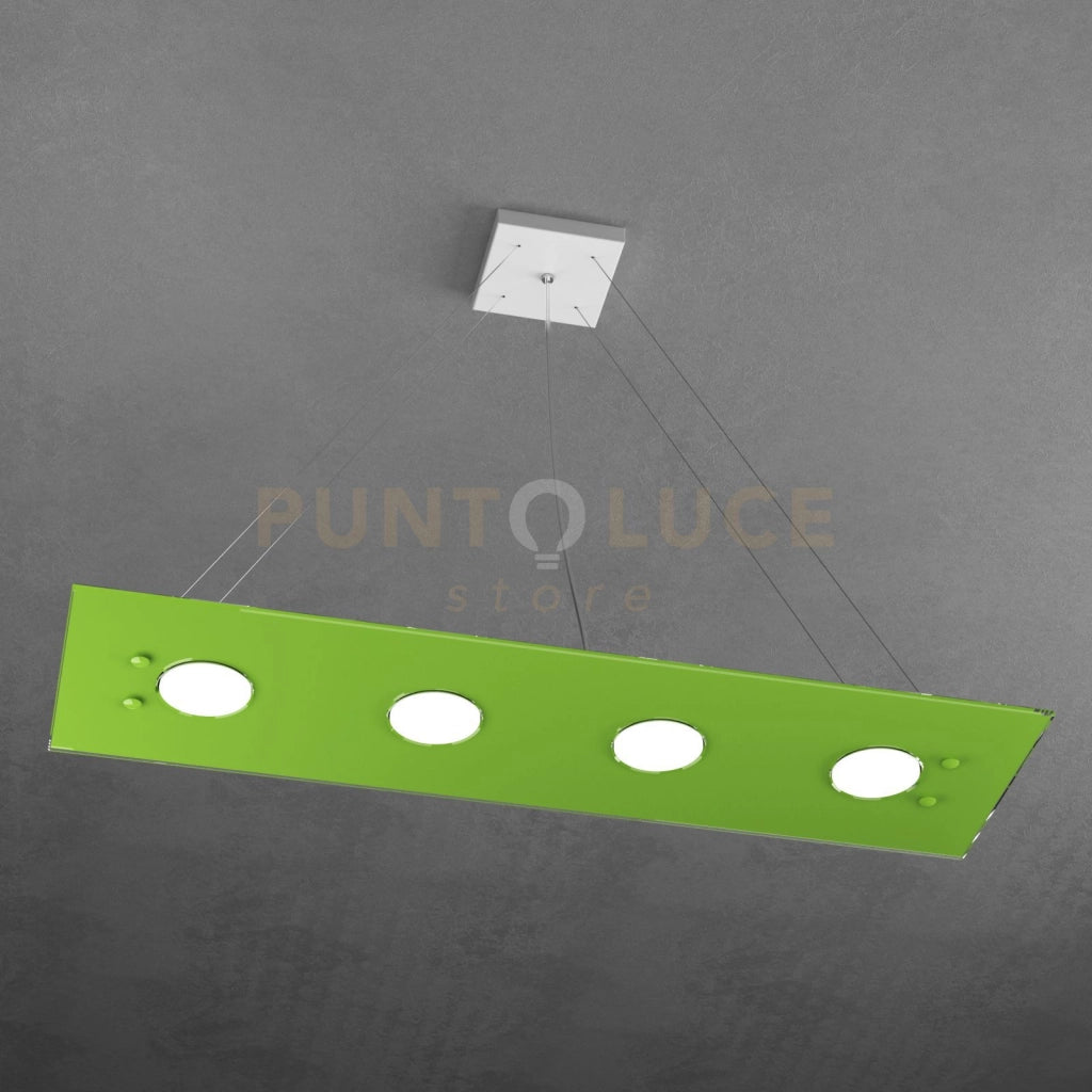 PATH SOSPENSIONE 4+3 LUCI BIEMISSIONE RETTANGOLARE VERDE 1141-S4 R+3-VE