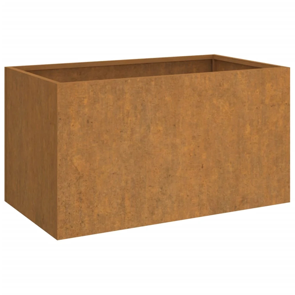 Fioriera rialzata per piante fiori terrazza giardino 62 x 40 x 39 cm acciaio corten marrone 02_0037755