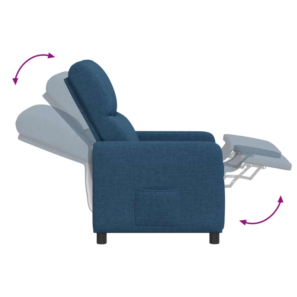 Divano Sedia-Poltrona reclinabile Blu Tessuto 785488