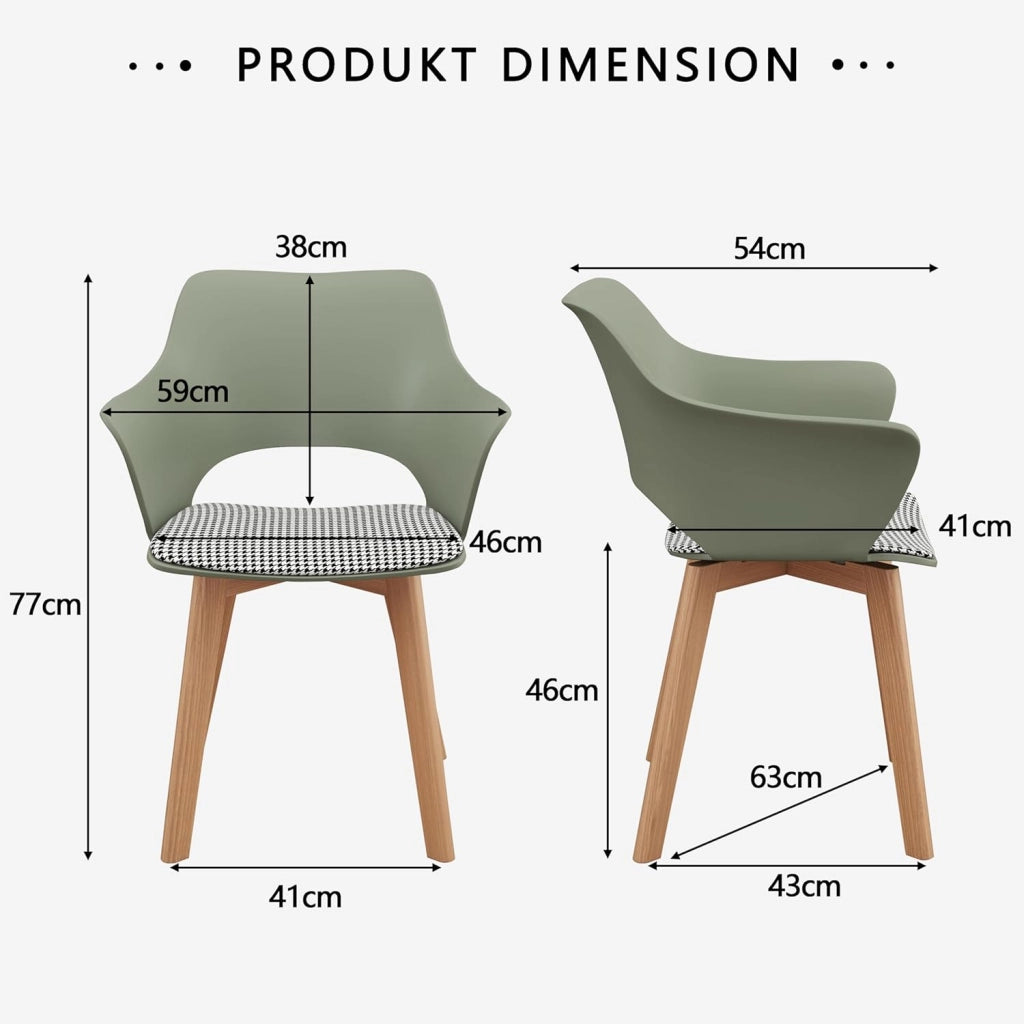 GrandCA HOME Set di 8 Sedie da Cucina Nordica Sedia da Pranzo con Gambe in Legno Massello, Sedie Imbottite per Camera da Letto, Soggiorno, Cucina,Miscela-2-N
