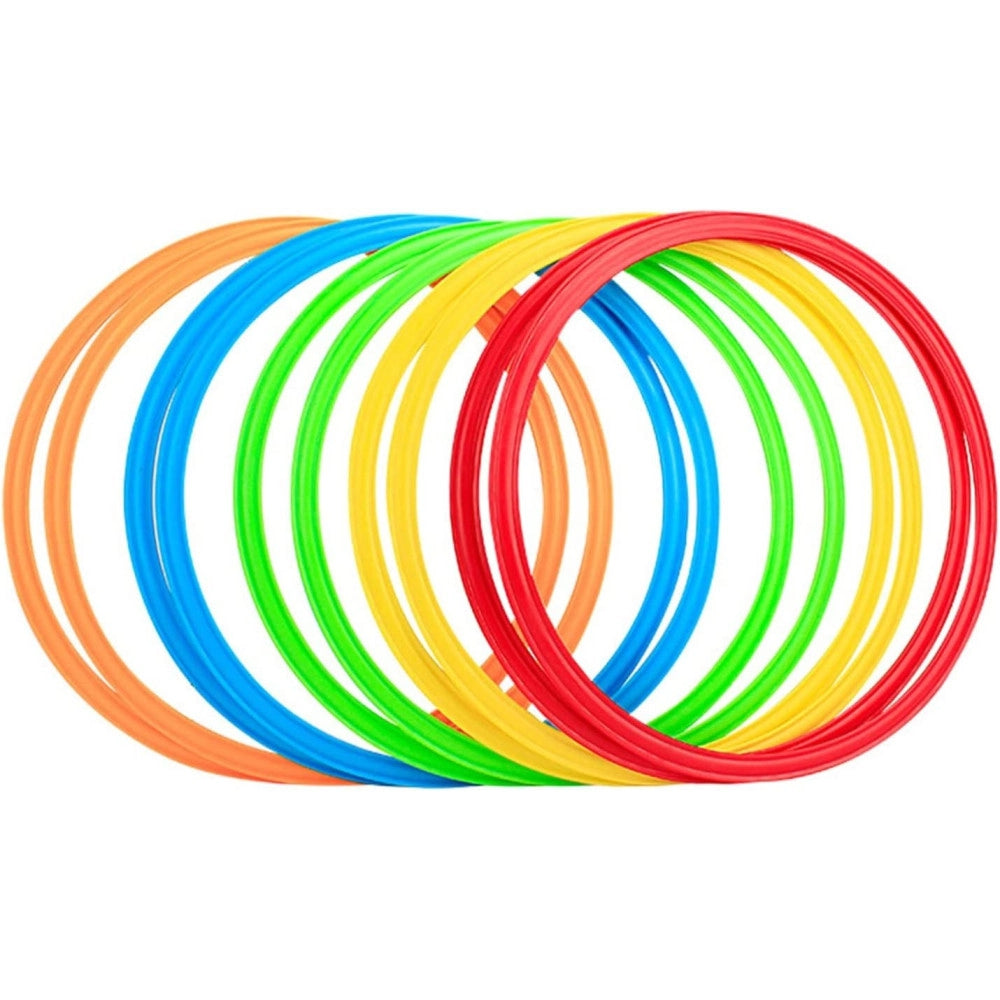 Trade Shop - Set 12 Pz Cerchi Piatti Colorati Per Fitness Esercizi Di Coordinazione Da 40cm -
