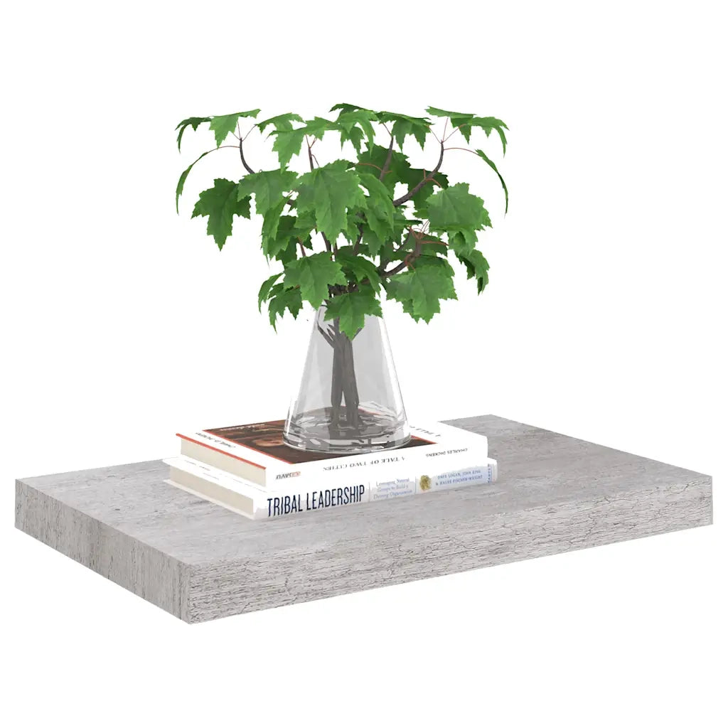 Scaffale a Parete Grigio Cemento 50x23x3,8 cm in MDF 326594