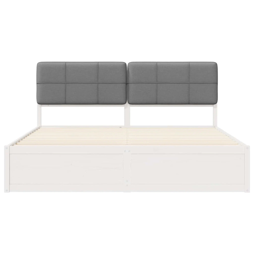 Letto con Testiera Rivestita Grigio chiaro 200 x 200 cm 3398178