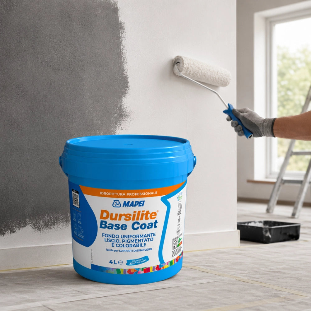 Mapei dursilite base coat fondo murale liscio colorabile per supporti disomogenei *** formato 4 lt, confezione 1
