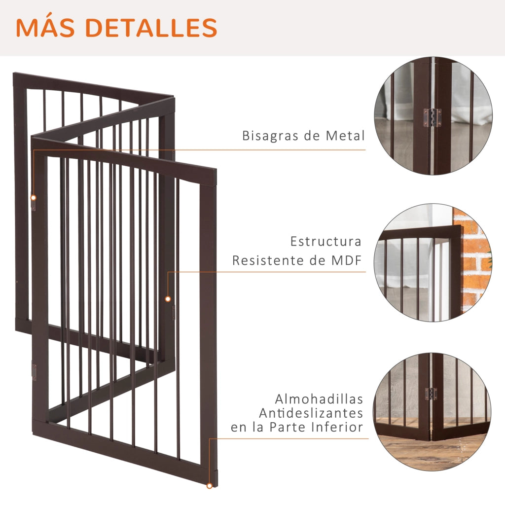 Barriera di sicurezza pieghevole 3 pannelli ¨C zephmum ¨C 160x76 cm colore marrone