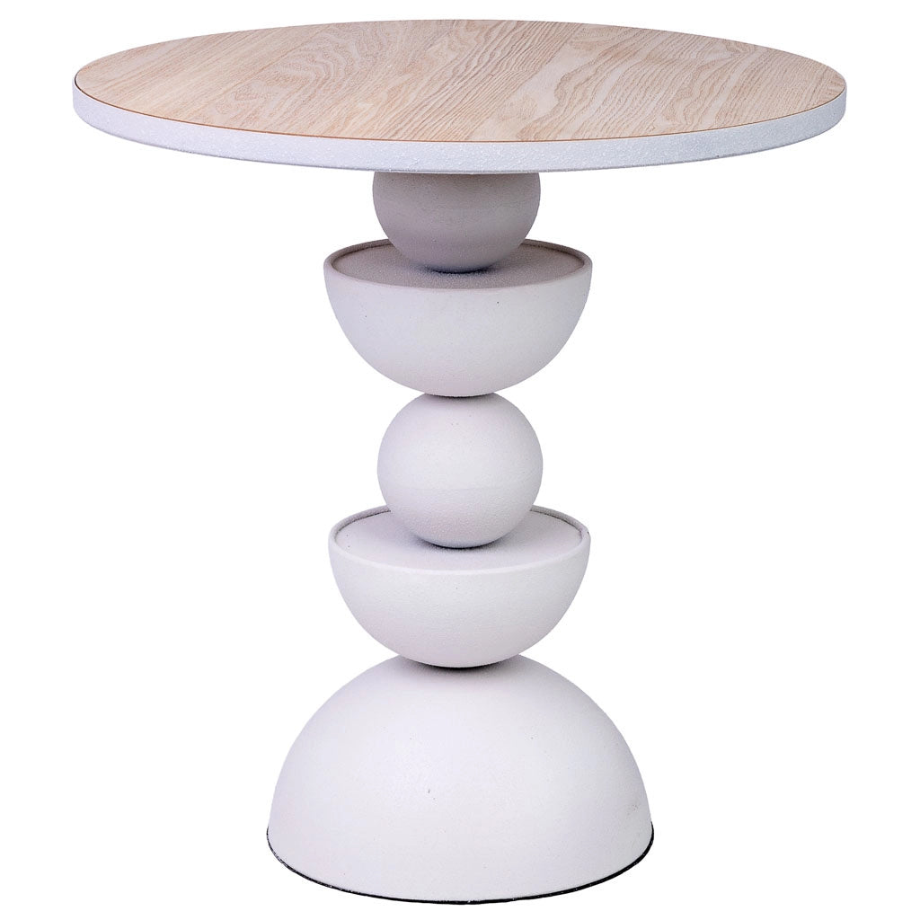 Tavolino in metallo e legno 46x46x49h cm bianco