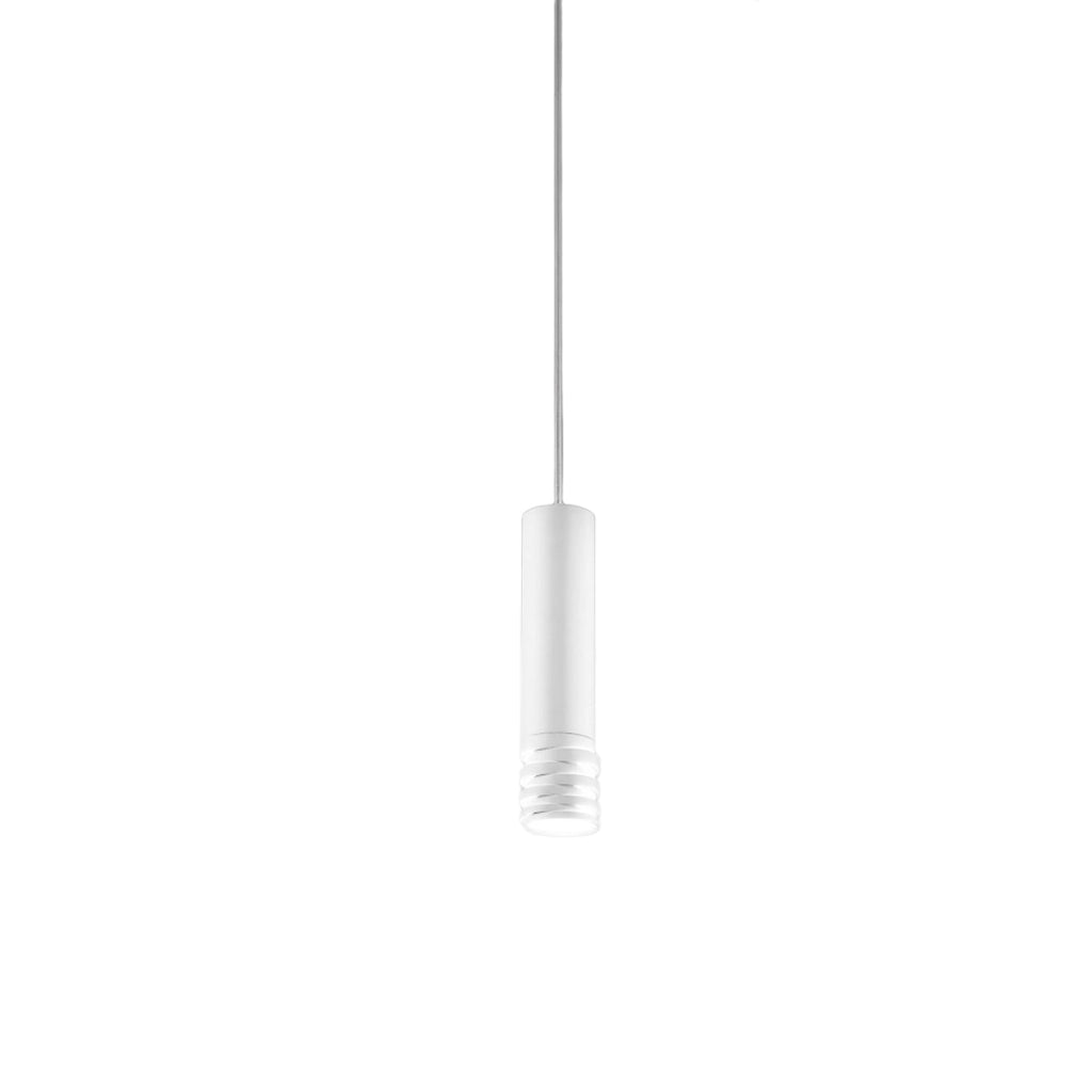 Lampada a Sospensione Emily S Bianca - Lampadario moderno con montatura in metallo satinato e diffusore in acrilico - Attacco GU10 Max 35W - Gealuce