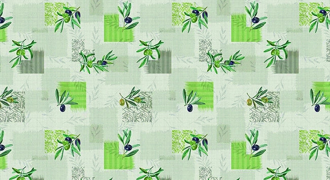 TOVAGLIATO IN PVC FANTASTIK OLIVE 1161-1  Rotolo cm.140 (H) x 20 mt (L)