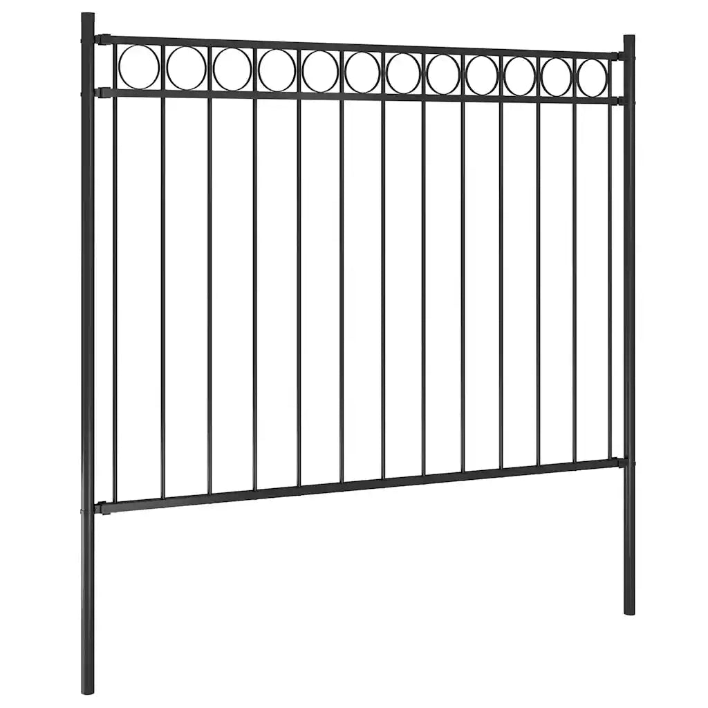 Recinzione da giardino Assen in acciaio 1,7x1,2 m nera 146314