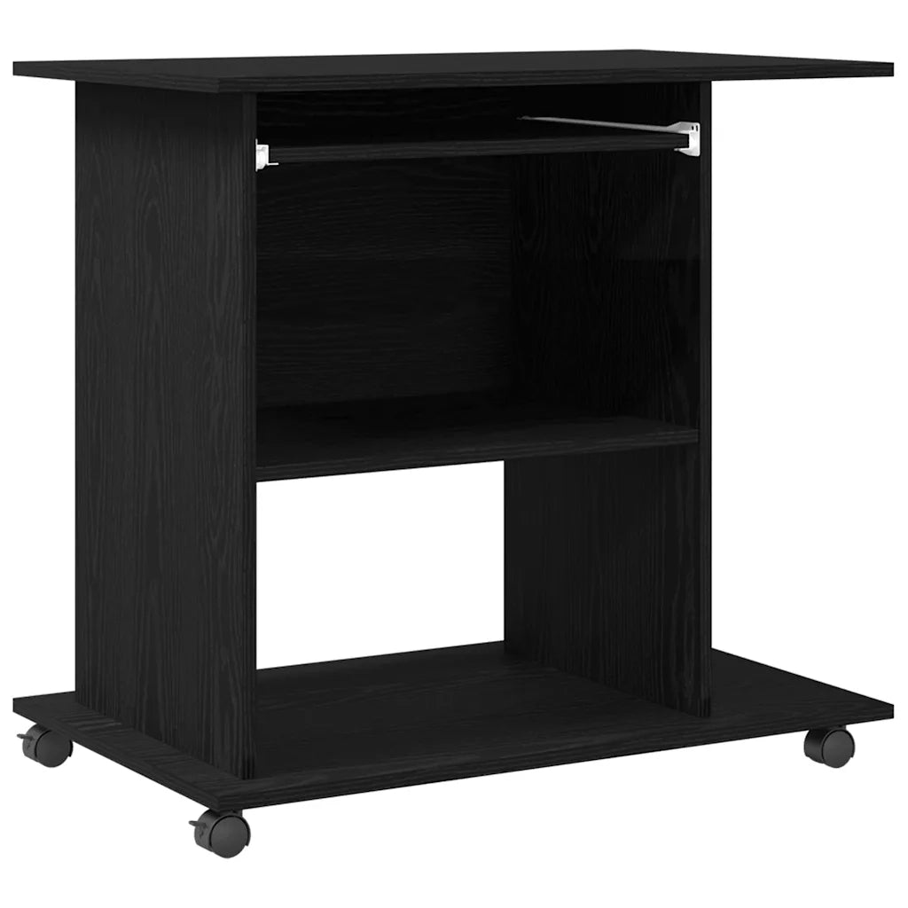 Scrivania per computer Rovere Nero 80x50x75 cm in Legno Multistrato 862500