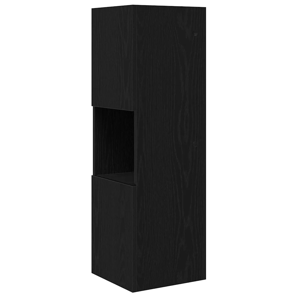 Mobile angolare 30,5x30x95cm Legno ingegnerizzato Rovere Nero 889830