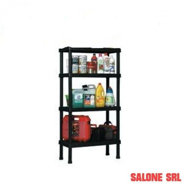 SCAFFALE IN RESINA 4 RIPIANI ANTIURTO PER INTERNO ED ESTERNO CM.60X30X143H