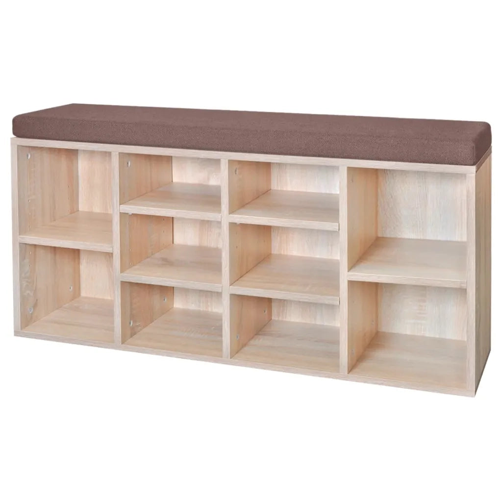 Panchina con Scarpiera con 10 Scomparti Colore Rovere cod mxl 51516