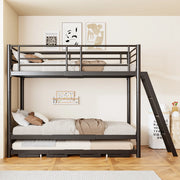 Letto a castello con letto estraibile 90x200 cm; estendibile a 180x200 cm; nero
